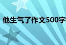 他生氣了作文500字（怎么寫出生氣的過程）