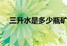 三升水是多少瓶礦泉水（三升水是多少）