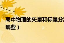 高中物理的矢量和標(biāo)量分別有哪些（高中物理矢量和標(biāo)量有哪些）