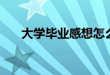 大學(xué)畢業(yè)感想怎么寫(xiě)（主要是這四點(diǎn)）