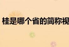 桂是哪個省的簡稱視頻(桂是哪個省的簡稱)