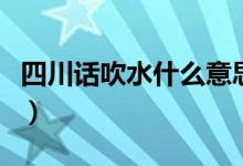 四川話吹水什么意思（四川話吹壺壺什么意思）
