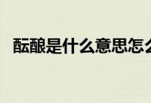 醞釀是什么意思怎么讀（醞釀是什么意思）