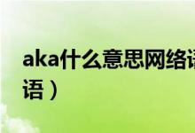 aka什么意思網(wǎng)絡(luò)語言（aka什么意思網(wǎng)絡(luò)用語）