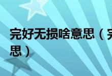完好無損啥意思（完好無損解釋一下是什么意思）