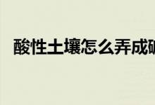 酸性土壤怎么弄成堿性（酸性土壤怎么弄）