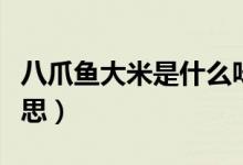 八爪魚大米是什么味道（八爪魚大米是什么意思）