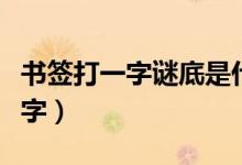 書簽打一字謎底是什么字（書簽打一字是什么字）