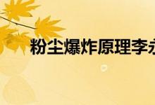 粉塵爆炸原理李永樂(粉塵爆炸原理)
