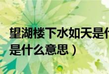 望湖樓下水如天是什么意思（望湖樓下水如天是什么意思）
