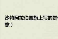 沙特阿拉伯國旗上寫的是什么（沙特阿拉伯的國旗有哪些寓意）