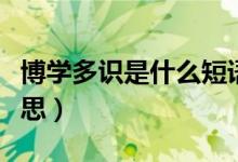 博學多識是什么短語類型(博學多識是什么意思)