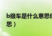 b級(jí)車(chē)是什么意思你知道嗎（b級(jí)車(chē)是什么意思）