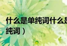什么是單純詞什么是合成詞舉個(gè)例（什么是單純詞）