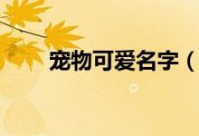 寵物可愛(ài)名字（寵物可愛(ài)名字精選）