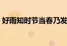 好雨知時(shí)節(jié)當(dāng)春乃發(fā)生的意思（是什么詩句）