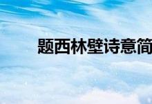 題西林壁詩意簡(jiǎn)短（題西林壁詩意）