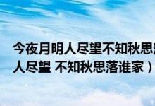 今夜月明人盡望不知秋思落誰(shuí)家寫的是什么節(jié)日（今夜月明人盡望 不知秋思落誰(shuí)家）