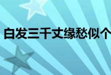 白發(fā)三千丈緣愁似個長的意思（白發(fā)三千丈）