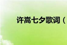 許嵩七夕歌詞（許嵩七夕歌的簡介）