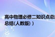 高中物理必修二知識點總結(jié)第一章（高中物理必修二知識點總結(jié)(人教版)）