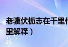 老驥伏櫪志在千里什么意思（老驥伏櫪志在千里解釋）