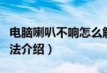 電腦喇叭不響怎么解決（電腦喇叭不響解決方法介紹）