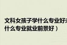 文科女孩子學什么專業(yè)好未來發(fā)展也好（2022年文科女生學什么專業(yè)就業(yè)前景好）