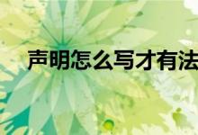 聲明怎么寫(xiě)才有法律效應(yīng)（聲明怎么寫(xiě)）