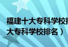 福建十大專科學(xué)校排名2020（2022年福建十大專科學(xué)校排名）