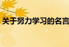 關于努力學習的名言（勤奮學習的名言警句）