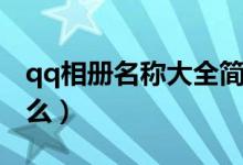 qq相冊(cè)名稱大全簡(jiǎn)單（qq相冊(cè)名稱大全有什么）