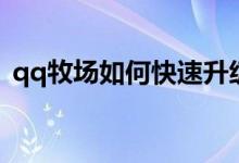 qq牧場如何快速升級（qq牧場怎樣升級快）
