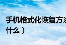 手機格式化恢復(fù)方法（手機格式化恢復(fù)方法是什么）