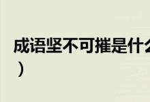 成語堅(jiān)不可摧是什么意思（堅(jiān)不可摧怎么造句）