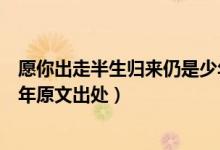 愿你出走半生歸來仍是少年原詩（愿你出走半生歸來仍是少年原文出處）