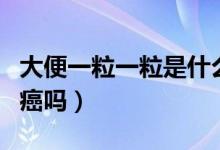 大便一粒一粒是什么癥狀(大便一粒一粒是腸癌嗎)
