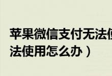 蘋果微信支付無(wú)法使用面容（蘋果微信支付無(wú)法使用怎么辦）