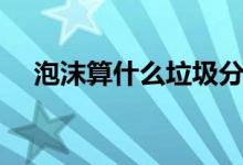 泡沫算什么垃圾分類（泡沫算什么垃圾）