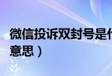 微信投訴雙封號是什么（微信舉報雙封號什么意思）