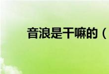 音浪是干嘛的（音浪太強(qiáng)是什么梗）