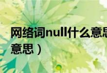 網(wǎng)絡(luò)詞null什么意思(網(wǎng)絡(luò)流行語null是什么意思)