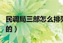 民調(diào)局三部怎么排列的（民調(diào)局三部怎么排列的）