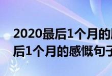 2020最后1個(gè)月的朋友圈文案說說（2020最后1個(gè)月的感慨句子）