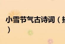 小雪節(jié)氣古詩(shī)詞（描寫小雪節(jié)氣的古詩(shī)詞精選）