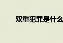 雙重犯罪是什么意思（犯罪的含義）