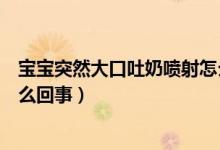 寶寶突然大口吐奶噴射怎么辦(寶寶突然大口吐奶噴射是什么回事)