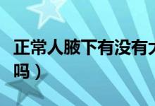正常人腋下有沒(méi)有大汗腺（正常人腋下有味道嗎）