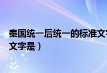 秦國統(tǒng)一后統(tǒng)一的標準文字是小篆（秦國統(tǒng)一后統(tǒng)一的標準文字是）