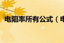 電阻率所有公式（電阻率公式 公式是什么）